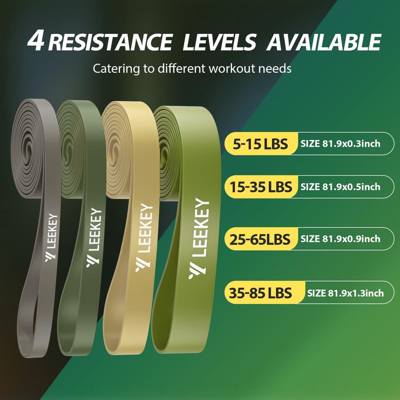 LEEKEY Resistance Bands  Exercise Bands Pull Up Assist Bands - Workout Bands Set - Mobility Band Powerlifting Bands for Men and Women Fitness Training  Physical Therapy Home Workouts - Image 2